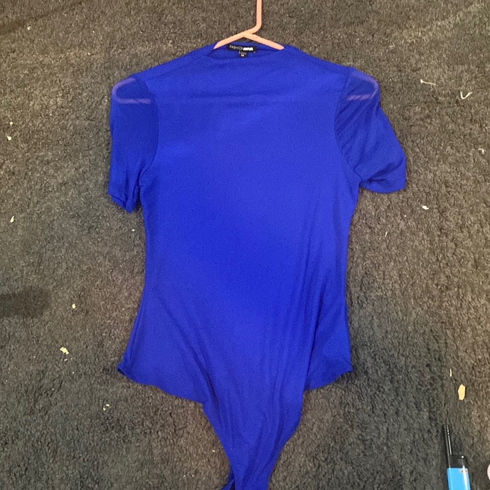 Mesh royal blue bodysuit
